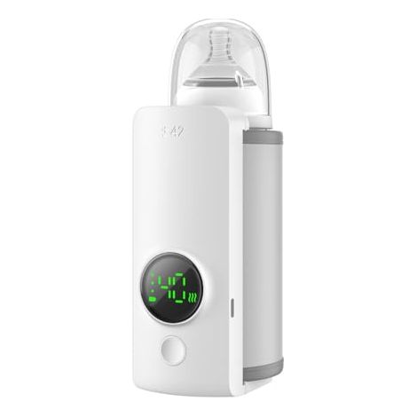 Chauffe-biberon portable, chauffage rapide et température longue durée, chauffe-lait sans eau avec température réglable, chauffe-biberon de voyage rechargeable par USB pour lait maternel et lait infan