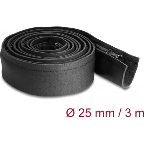 Delock Funda para cables de neopreno flexible con cremallera 3 m x 100 mm negra