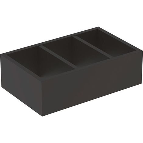 Casier de rangement agencement en H Geberit, pour tiroir inférieur: Largeur 32.3cm, Hauteur 9.8cm, Profondeur 20cm, Gris velouté / Mélamine structurée