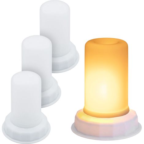 LED Flammenlicht warm weiß mit Flacker Effekt und Timer - 4er Set - Kerzenlicht mit Flammeneffekt 10 x7 cm Batterie betrieben