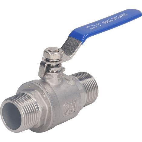 Vanne à bille mâle 1 pouce en acier inoxydable, étanchéité optimale, filetage NPT, pour eau, huile et gaz. (1/5)