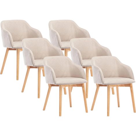 Sedia Tessuto e Hevea Beige - Lotto di 6 - JELISA (1/5)