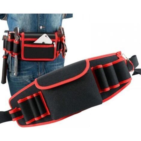[JAMAIS UTILISÉ] Ceinture à Outils,ceinture outils bricolage Ceinture Avec Ceinture Ajustable En Cuir sacoche outils ceinture ceintures porte-outils pour Stocker des Outils et des Accessoires (Rouge) (1/4)