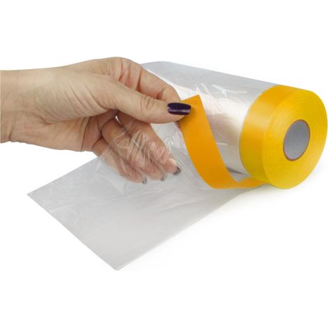 Film de protection anti-décollement avec ruban adhésif 150 cm x 33 cm, film Speedy Mask avec ruban adhésif