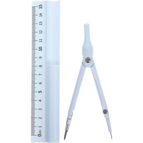 Ensemble de compas multi-angles et règle mesure bleus