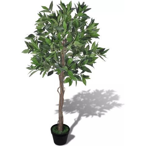 Árbol de laurel artificial con maceta, 120 cm de alto vidaXL