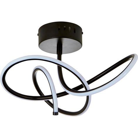 Litecraft Glow Whirly Ceiling Light LED Semi Flush Mount - Matte Black (1/5)