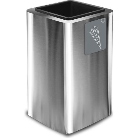 Portaombrelli da Interno 38x38xh65 cm In Acciaio Inox con Pittogramma Magnetico Argento (1/2)