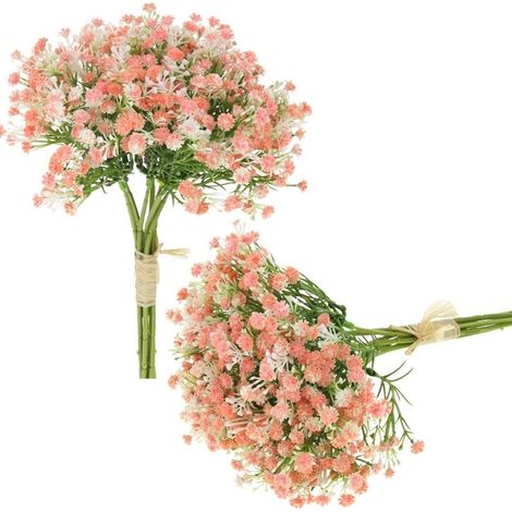 Bouquet di fiori artificiali di gypsophila decorativi per vasi - Arancione