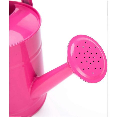 Arrosoir rose en métal de 1,5 L (ou 51 oz) - Arrosoir d'extérieur pour enfants et jardin - Petit arrosoir portable pour l'intérieur et l'extérieur avec revêtement antirouille en poudre (1/4)