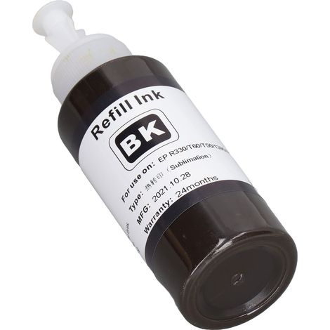 Recharge d'encre de sublimation pour transfert thermique 100 ml, accessoire d'impression numérique pour R330 230 T60 T50 BK (1/5)