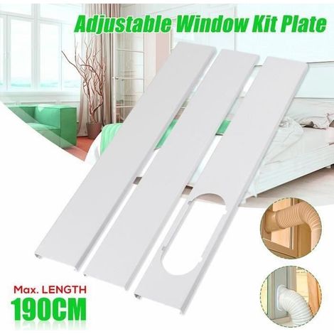 Kit de riel para ventana corrediza - AW24520 - 190 cm - Material PVC - Blanco - Aire acondicionado portátil