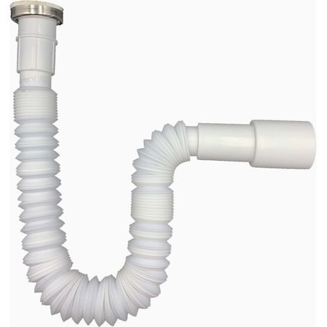 Sifón flexible para fregadero, lavabo, desagüe de cocina, tubería, medio sifón 5/4 x 32-40 mm (1/3)