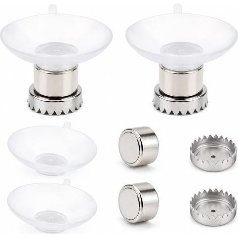 Pcs Stainless Steel Magnetic Soap Holders, No Drilling Required, for Shower and Kitchen (1/5)