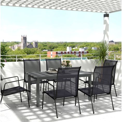 tavolo pranzo 160 220x90 allungabile alluminio grigio OKMYHOME (1/4)
