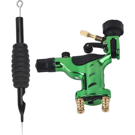 Machine à tatouer rotative professionnelle électrique, liner & shader pour tatoueur, couleur verte (1/5)