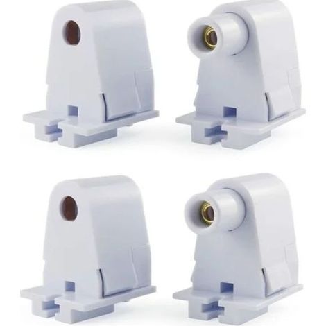 T8-Sockelanschluss – 600 V AC, 660 W – Für T8-Leuchtstoffröhren und LED-Röhren – Schnelle, werkzeuglose Installation – 2 Paar (1/5)