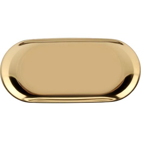 Plateau de rangement en acier inoxydable style nordique pour cosmétiques, bijoux et gâteaux, idéal pour le bureau (doré), 23 x 9,5 cm. (1/5)