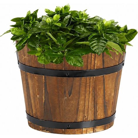 Grand pot de fleurs en bois pour jardin extérieur, vase pour terrasse, cour, décoration intérieure (1/5)