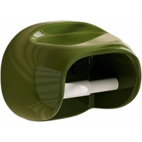 Porte-papier toilette étanche sans perforation, boîte en plastique étanche à fixer au mur, rouleau de papier toilette décoratif vintage (vert) (1/5)