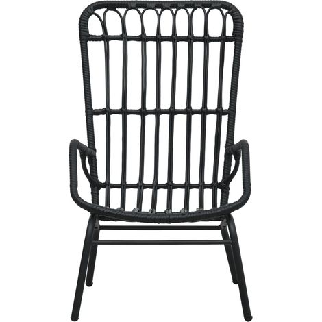 vidaXL Chaise de jardin Résine tressée Noir (1/9)