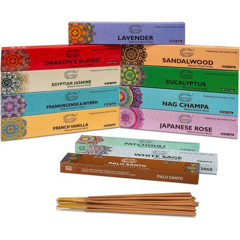 Bastoncini Incenso Naturali Biologici Aromaterapia Set 12 Aromi (1/5)