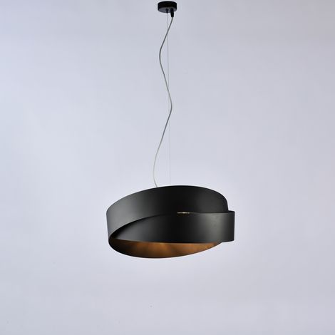 Astro Suspension En Fer Laqué Noir Avec Câble Acier Réglable 2 Lumières 122 D.46 Bl207-2-Nr