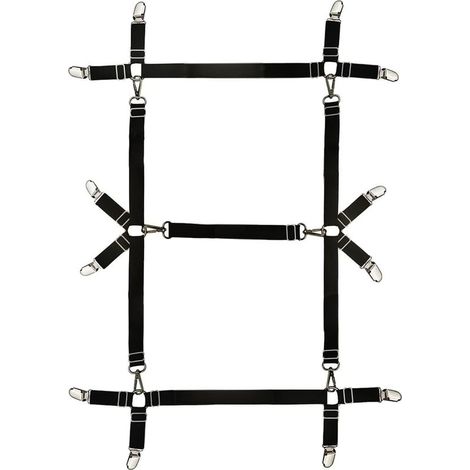 Attache pour drap-housse, drap-housse élastique avec clip – Housse antidérapante, support élastique réglable pour une installation facile sur le matelas (noir) (1/5)