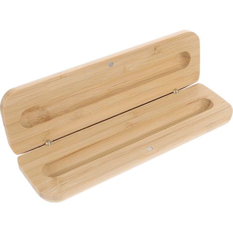 Boîte à stylo individuelle en bois, style naturel, coffret cadeau-17.3X5.5X2.5CM-Khaki (1/3)