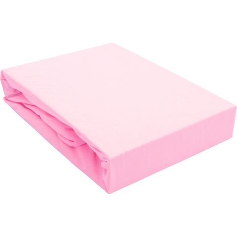 Protector de colchón de 70x140 cm + sábana bajera ajustable de punto en color rosa. (1/5)