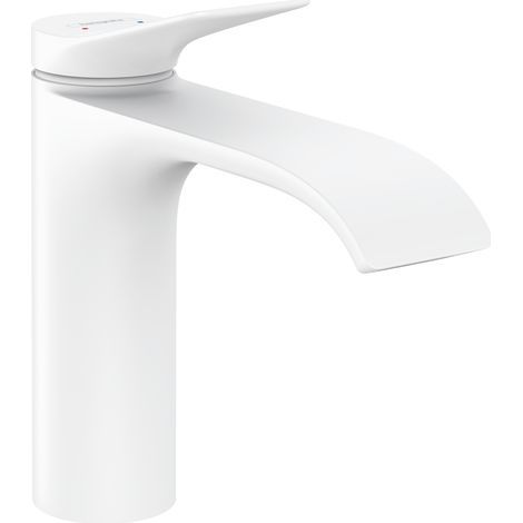 Mitigeur de lavabo Vivenis 110 – Dispositif d'évacuation des eaux usées – Jet cascade – Poignée à levier ergonomique – Hauteur 110 mm-Chrom (1/4)