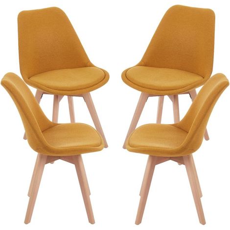 Packs Sillas Comedor - Pack 4 Sillas Synk Tela - Mostaza (1/5)