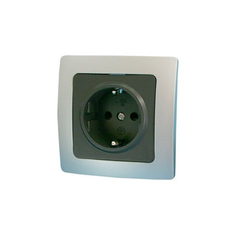 Schuko Unterputzdose 80x80x12mm SILBER/GRAU