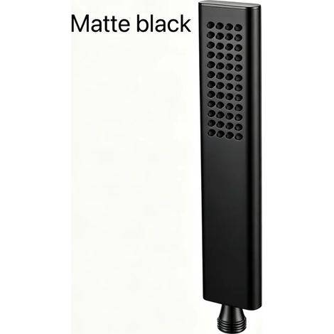 Pommeau de douche à main en laiton doré rose brossé (noir A) avec flexible en acier inoxydable de 1,5 m, accessoire de support de douche et système d'économie d'eau (1/5)