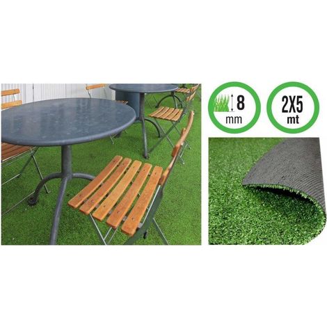ERBA SINTETICA SEMPREVERDE 8 MM ROTOLO 2X5 METRI VERDELOOK