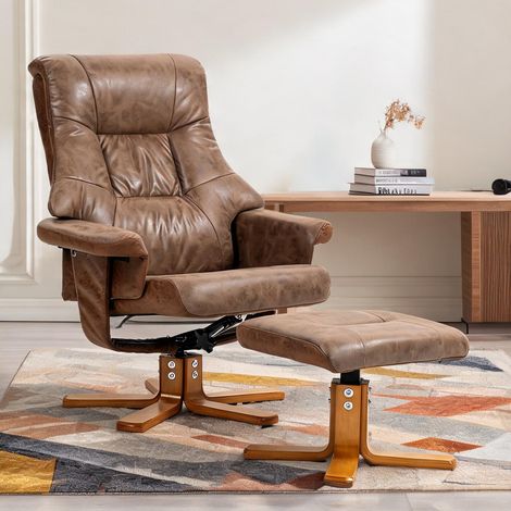 Fauteuil marron en microfibre 100 polyester 78 x 82,5 x 109 cm (1/5)