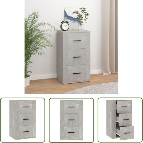 The Living Store Sideboard Betongrau 40x33x70 cm Holzwerkstoff - Schreibtisch - Regal - Wohnzimmermöbel - Sideboard - Holzmöbel (1/5)