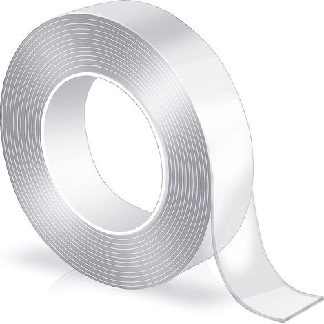 Ruban adhésif double face extra résistant réutilisable (3 m x 2,3 cm x 2 mm) pour diverses applications (1/5)