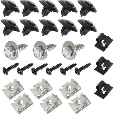 VW Polo 9N 01-12 Clip-Set zur Befestigung der Motorabdeckung, 28-teilig