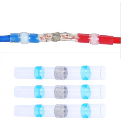200 cosses thermorétractables BST-2, connecteurs étamés pour fils de cuivre destinés à l'électrotechnique. (1/5)