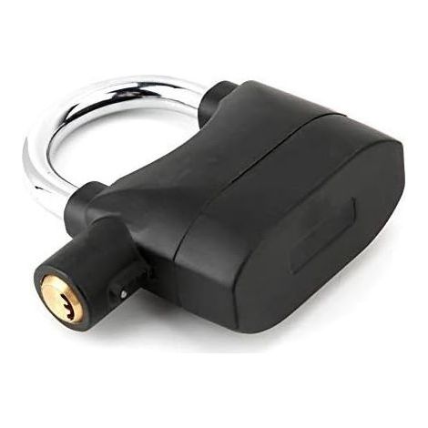 Serrure d'alarme - Cadenas de sécurité antivol à alarme noire Serrure d'alarme étanche pour porte de vélo de moto (1/5)