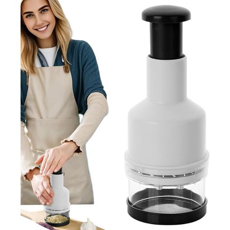 Hachoir alimentaire – Presse-ail manuel Outil de broyeur de cuisine compact pour chili, gingembre, oignon, noix (1/5)