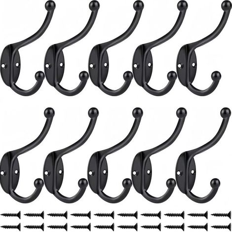 10 Pcs Rétro Crochet Patère Porte Manteau Mural Vintage Crochet de Porte Métal pour Salle de Bain Cuisine Chambre Entrée (1/5)