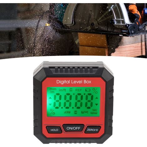 Digitaler Winkelmesser, Neigungsmesser, Wasserwaage, Winkelmessgerät (rot) (1/5)