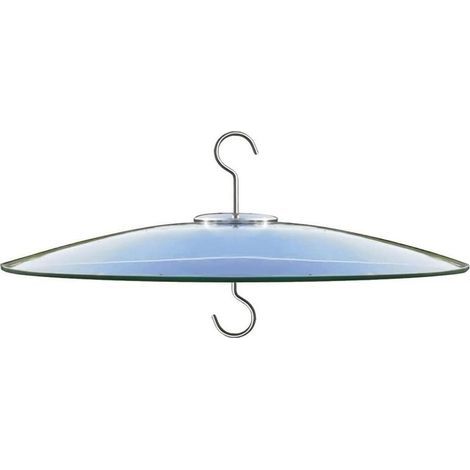 Couvercle anti-pluie en verre de 33 cm pour mangeoire à oiseaux extérieure, déflecteur sur poteau de berger ou crochet en S pour suspension, grand dôme de protection contre la pluie (1/5)