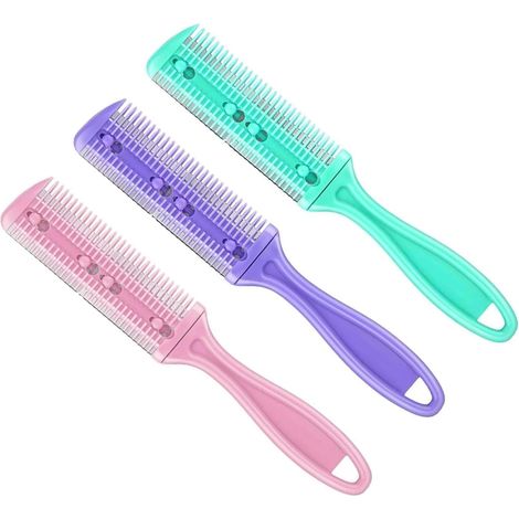 Peigne Rasoir Et Effileur - Lame Acier Inoxydable - Coupe Cheveux Salon Et Maison - Kit 3 Pièces (1/5)