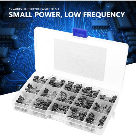Kit 270 condensateurs électrolytiques assortis 15 valeurs 0,1µF 50V à 470µF 16V (1/5)