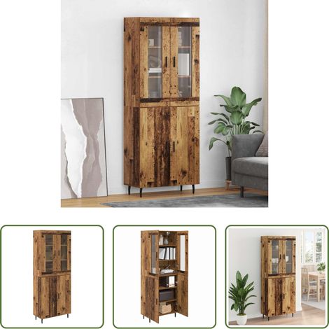 vidaXL Hochregal -  Highboard 2 pcs Altholz Holzwerkstoff (1/5)