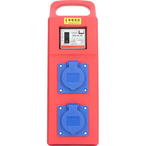 Boîtier de distribution électrique portable industriel à 2 prises et 3 trous, 220-250 V CA, IP44
