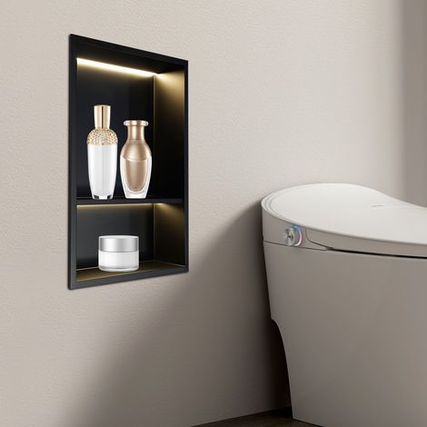 12x18 Zoll LED Medikamentenschrank Wandnische , Badezimmer-Nischeneinsatz für Trockenbau, Wandregal, Medikamentenschränke, Ersatz, für Wohnzimmer, Badezimmer (1/5)